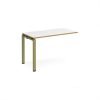 Adapt add on unit single 1200mm x 600mm - green frame White Top oak edge - E126-AB-GN-WO