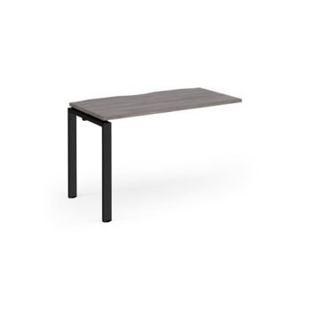 Adapt add on unit single 1200mm x 600mm - black frame Grey Oak Top - E126-AB-K-GO