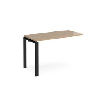 Adapt add on unit single 1200mm x 600mm - black frame Kendal Oak Top - E126-AB-K-KO