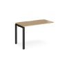 Adapt add on unit single 1200mm x 600mm - black frame Oak Top - E126-AB-K-O