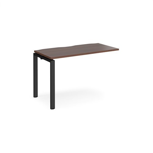 Adapt add on unit single 1200mm x 600mm - black frame Walnut top - E126-AB-K-W