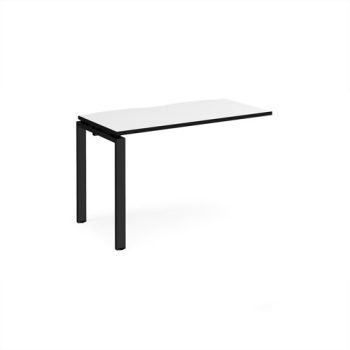 Adapt add on unit single 1200mm x 600mm - black frame White Top black edge - E126-AB-K-WK