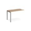 Adapt add on unit single 1200mm x 600mm - silver frame Beech top - E126-AB-S-B