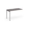 Adapt add on unit single 1200mm x 600mm - silver frame Grey Oak Top - E126-AB-S-GO