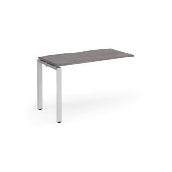 Adapt add on unit single 1200mm x 600mm - silver frame Grey Oak Top - E126-AB-S-GO