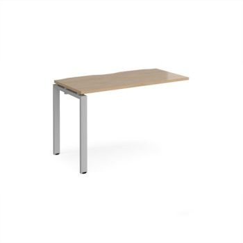 Adapt add on unit single 1200mm x 600mm - silver frame Kendal Oak Top - E126-AB-S-KO