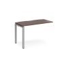 Adapt add on unit single 1200mm x 600mm - silver frame Walnut top - E126-AB-S-W