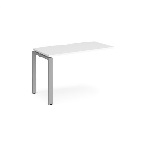 Adapt add on unit single 1200mm x 600mm - silver frame White Top - E126-AB-S-WH