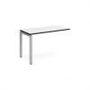 Adapt add on unit single 1200mm x 600mm - silver frame White Top black edge - E126-AB-S-WK