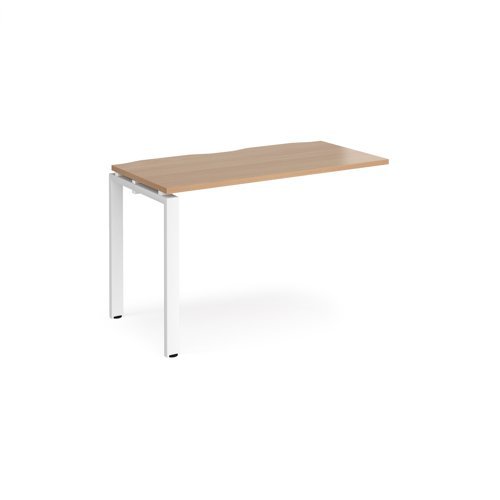 Adapt add on unit single 1200mm x 600mm - white frame Beech top - E126-AB-WH-B