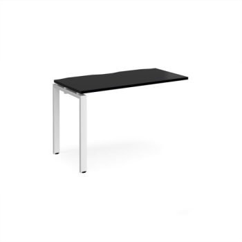 Adapt add on unit single 1200mm x 600mm - white frame black top - E126-AB-WH-BK