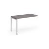 Adapt add on unit single 1200mm x 600mm - white frame Grey Oak Top - E126-AB-WH-GO