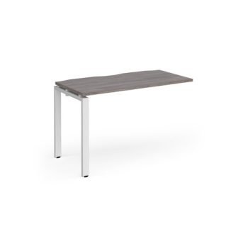 Adapt add on unit single 1200mm x 600mm - white frame Grey Oak Top - E126-AB-WH-GO