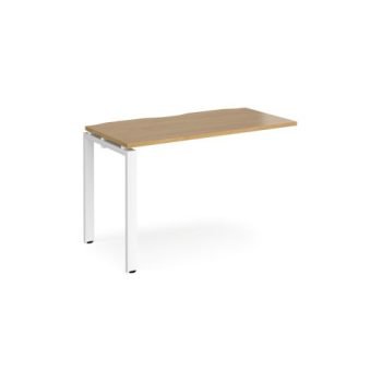 Adapt add on unit single 1200mm x 600mm - white frame Oak Top - E126-AB-WH-O
