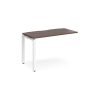 Adapt add on unit single 1200mm x 600mm - white frame Walnut top - E126-AB-WH-W