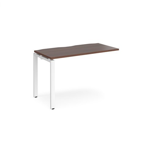 Adapt add on unit single 1200mm x 600mm - white frame Walnut top - E126-AB-WH-W