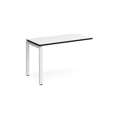 Adapt add on unit single 1200mm x 600mm - white frame White Top black edge - E126-AB-WH-WK