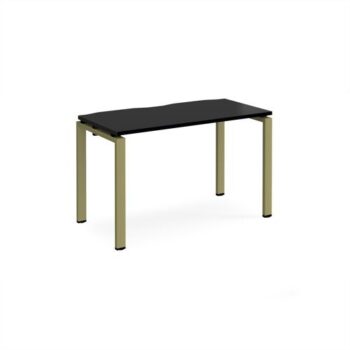 Adapt single desk 1200mm x 600mm - green frame black top - E126-GN-BK