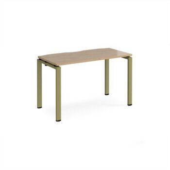 Adapt single desk 1200mm x 600mm - green frame Kendal Oak Top - E126-GN-KO
