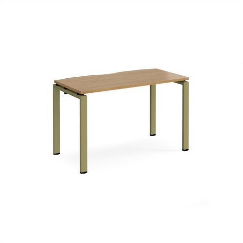 Adapt single desk 1200mm x 600mm - green frame Oak Top - E126-GN-O