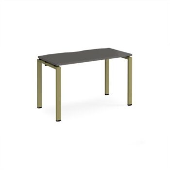 Adapt single desk 1200mm x 600mm - green frame storm grey top - E126-GN-OG