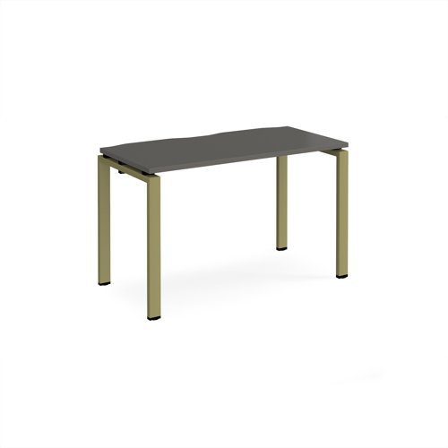 Adapt single desk 1200mm x 600mm - green frame storm grey top - E126-GN-OG