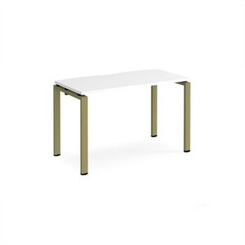 Adapt single desk 1200mm x 600mm - green frame White Top - E126-GN-WH