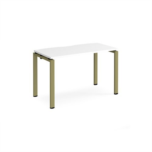 Adapt single desk 1200mm x 600mm - green frame White Top - E126-GN-WH