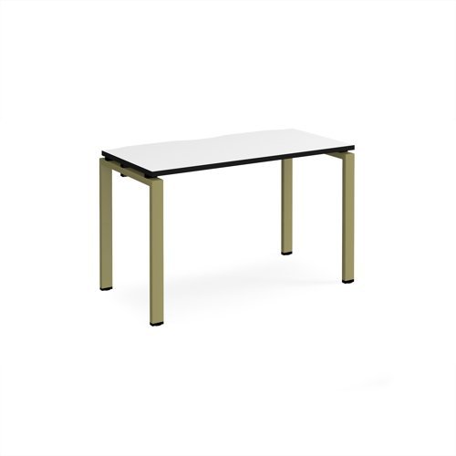 Adapt single desk 1200mm x 600mm - green frame White Top black edge - E126-GN-WK