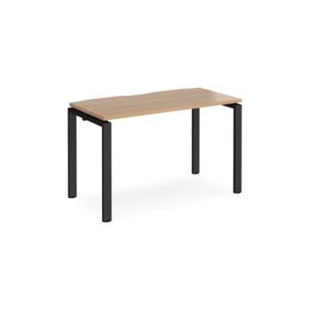 Adapt single desk 1200mm x 600mm - black frame Beech top - E126-K-B