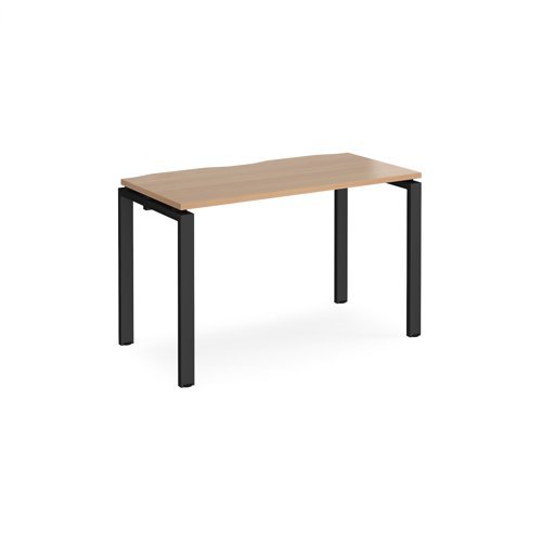 Adapt single desk 1200mm x 600mm - black frame Beech top - E126-K-B