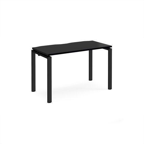 Adapt single desk 1200mm x 600mm - black frame black top - E126-K-BK