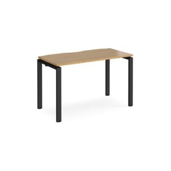 Adapt single desk 1200mm x 600mm - black frame Oak Top - E126-K-O
