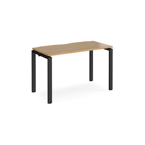 Adapt single desk 1200mm x 600mm - black frame Oak Top - E126-K-O