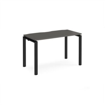 Adapt single desk 1200mm x 600mm - black frame storm grey top - E126-K-OG