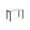 Adapt single desk 1200mm x 600mm - black frame White Top with oak edging - E126-K-WO