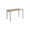 Adapt single desk 1200mm x 600mm - silver frame Kendal Oak Top - E126-S-KO