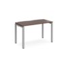Adapt single desk 1200mm x 600mm - silver frame Walnut top - E126-S-W