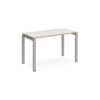 Adapt single desk 1200mm x 600mm - silver frame White Top with oak edging - E126-S-WO