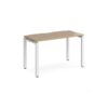 Adapt single desk 1200mm x 600mm - white frame Kendal Oak Top - E126-WH-KO