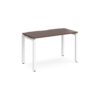 Adapt single desk 1200mm x 600mm - white frame Walnut top - E126-WH-W