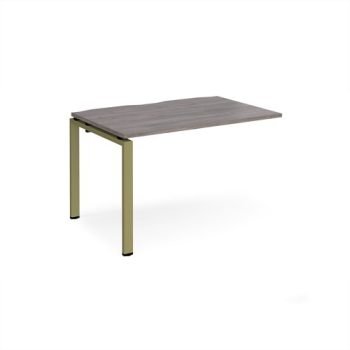 Adapt add on unit single 1200mm x 800mm - green frame Grey Oak Top - E128-AB-GN-GO