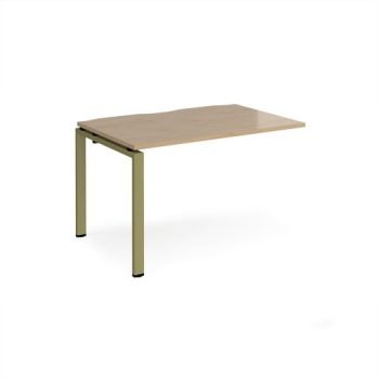 Adapt add on unit single 1200mm x 800mm - green frame Kendal Oak Top - E128-AB-GN-KO