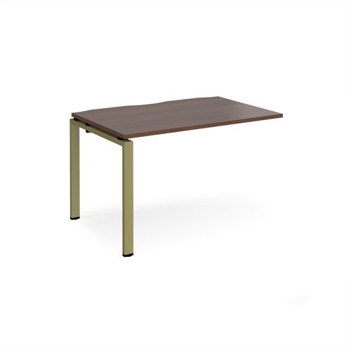 Adapt add on unit single 1200mm x 800mm - green frame Walnut top - E128-AB-GN-W