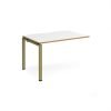 Adapt add on unit single 1200mm x 800mm - green frame White Top oak edge - E128-AB-GN-WO