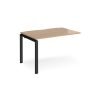 Adapt add on unit single 1200mm x 800mm - black frame Beech top - E128-AB-K-B