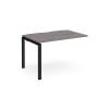 Adapt add on unit single 1200mm x 800mm - black frame Grey Oak Top - E128-AB-K-GO