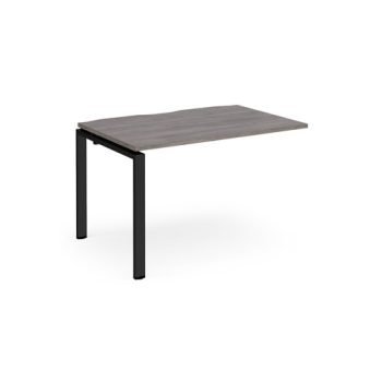 Adapt add on unit single 1200mm x 800mm - black frame Grey Oak Top - E128-AB-K-GO