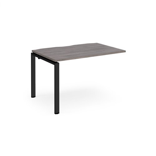 Adapt add on unit single 1200mm x 800mm - black frame Grey Oak Top - E128-AB-K-GO