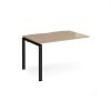 Adapt add on unit single 1200mm x 800mm - black frame Kendal Oak Top - E128-AB-K-KO